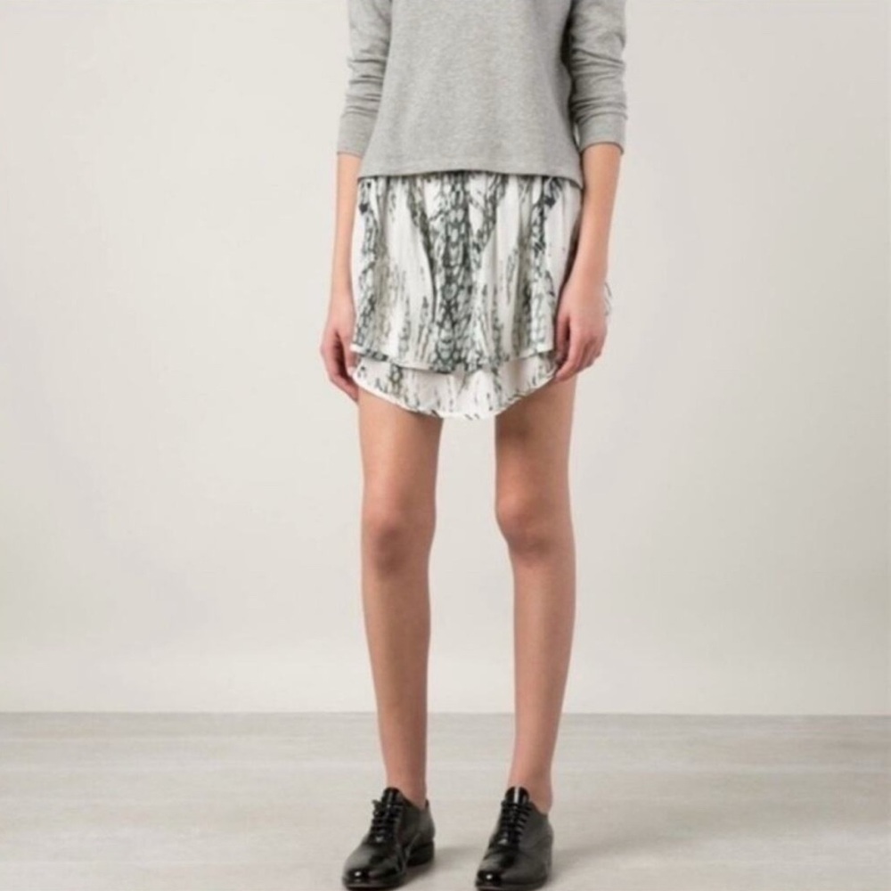 IRO Black and White High-Low Skater Mini Skirt